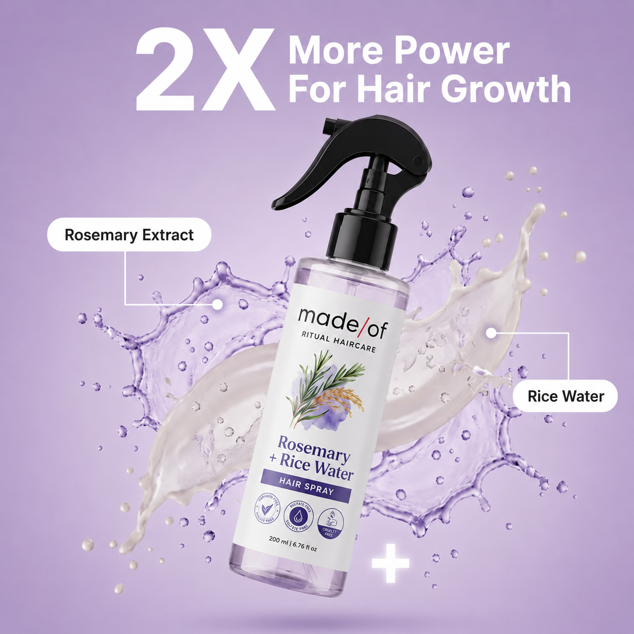Rosemary + Rice Water Spray
